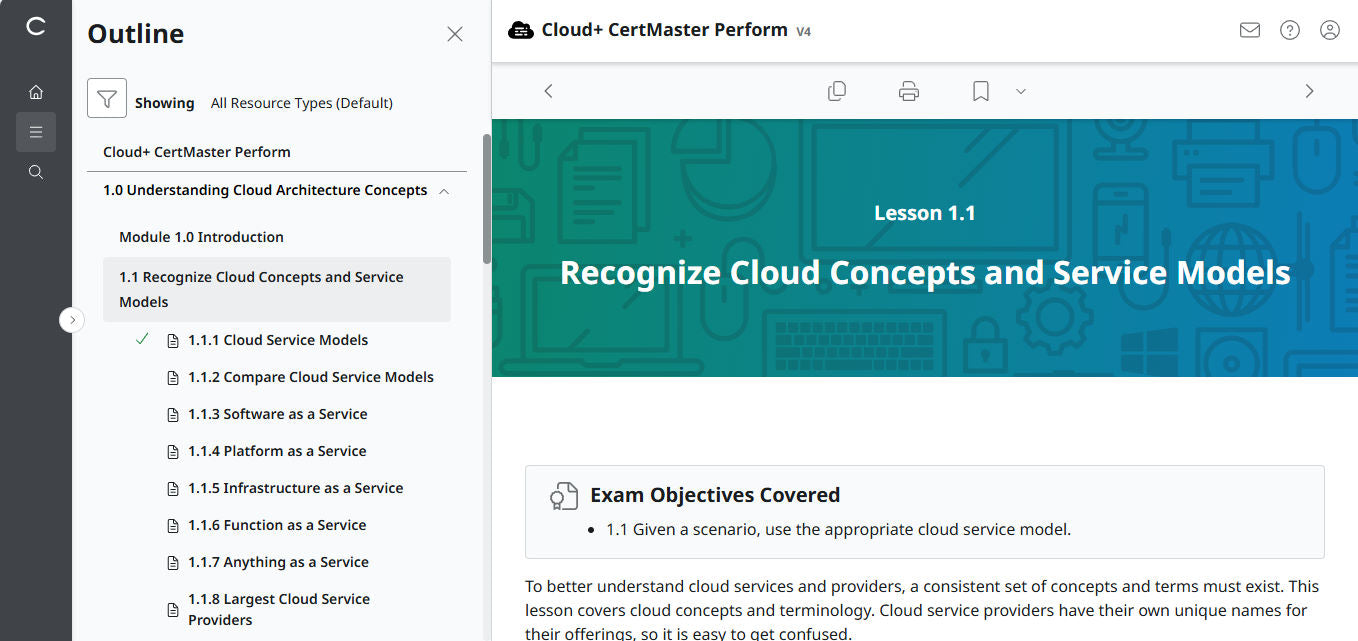 🛒 Ưu Đãi Đặc Biệt – CompTIA Cloud+ CertMaster Perform (CV0-004) – Truy Cập 3 Tháng