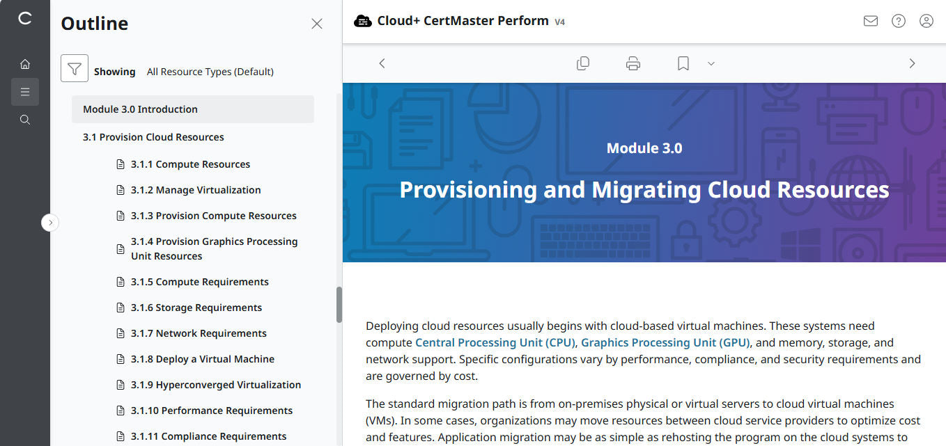 🛒 Ưu Đãi Đặc Biệt – CompTIA Cloud+ CertMaster Perform (CV0-004) – Truy Cập 3 Tháng