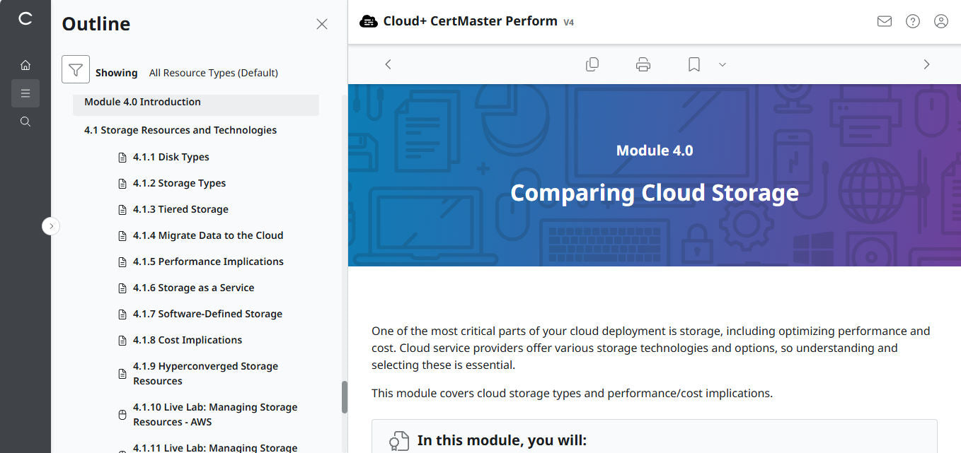 🛒 Ưu Đãi Đặc Biệt – CompTIA Cloud+ CertMaster Perform (CV0-004) – Truy Cập 3 Tháng