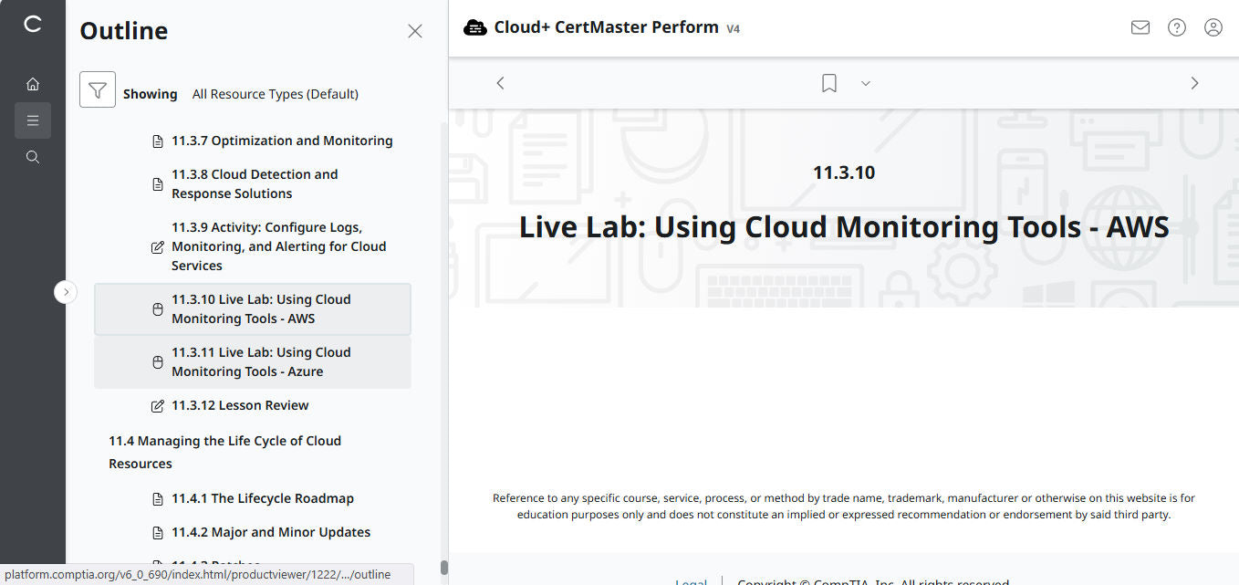 🛒 Ưu Đãi Đặc Biệt – CompTIA Cloud+ CertMaster Perform (CV0-004) – Truy Cập 3 Tháng